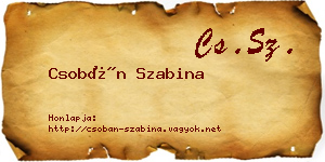 Csobán Szabina névjegykártya